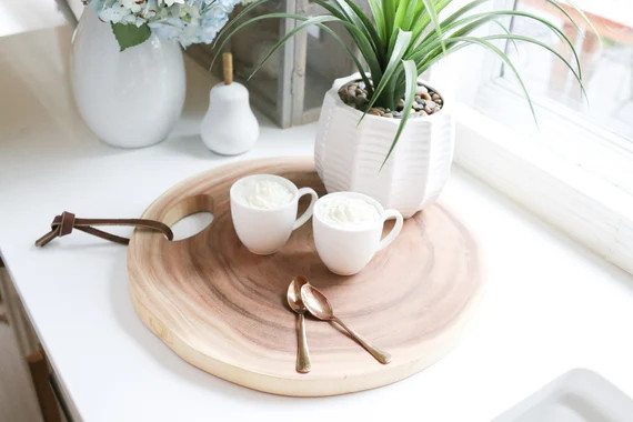 Wood Cutting Board with Leather Strap\Rustic Cutting Board\Farmhouse Kitchen Wood Bread Board\Che... | Etsy (US)