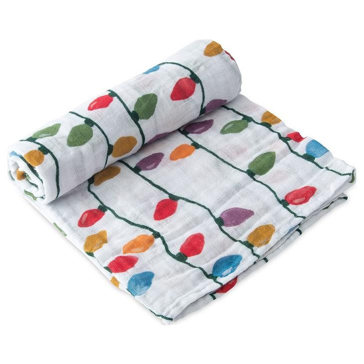 Limited Edition Muslin Swaddle, Christmas Bulbs | SpearmintLOVE