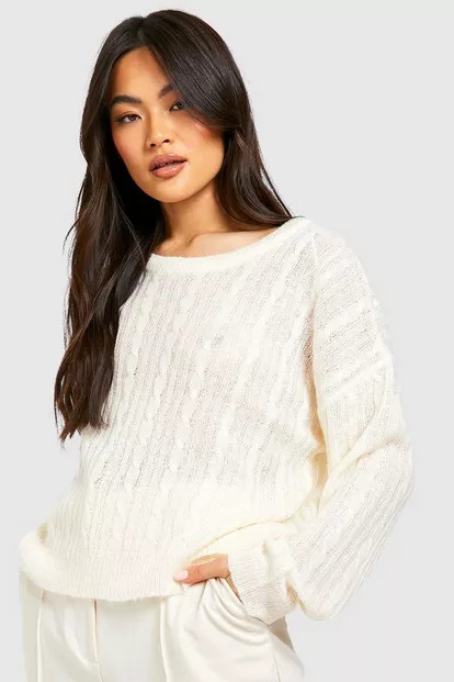 Soft Cable Knitted Sweater | Boohoo.com (US & CA)
