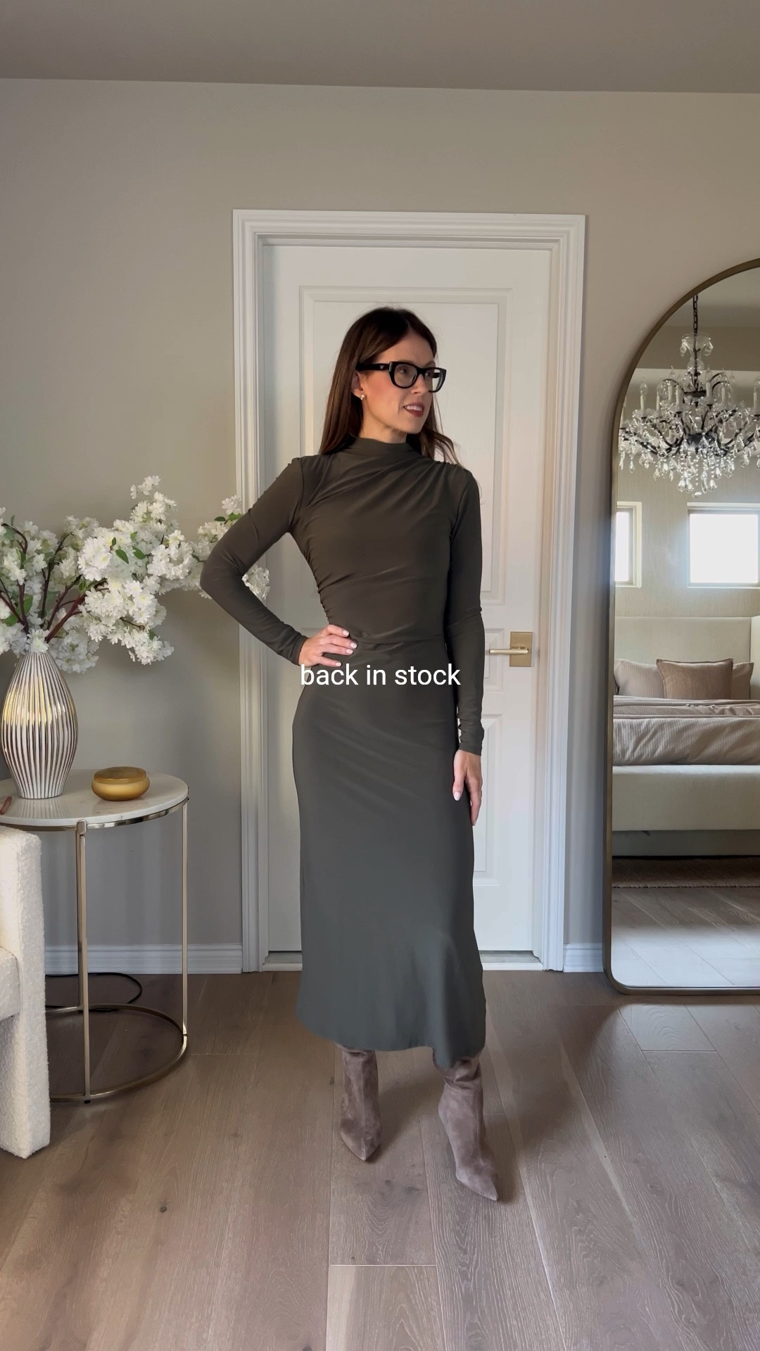 The cut and drape of this dress is so beautiful. Throw a blazer over it and wear it to the office  

#LTKSeasonal #LTKOver40 #LTKStyleTip