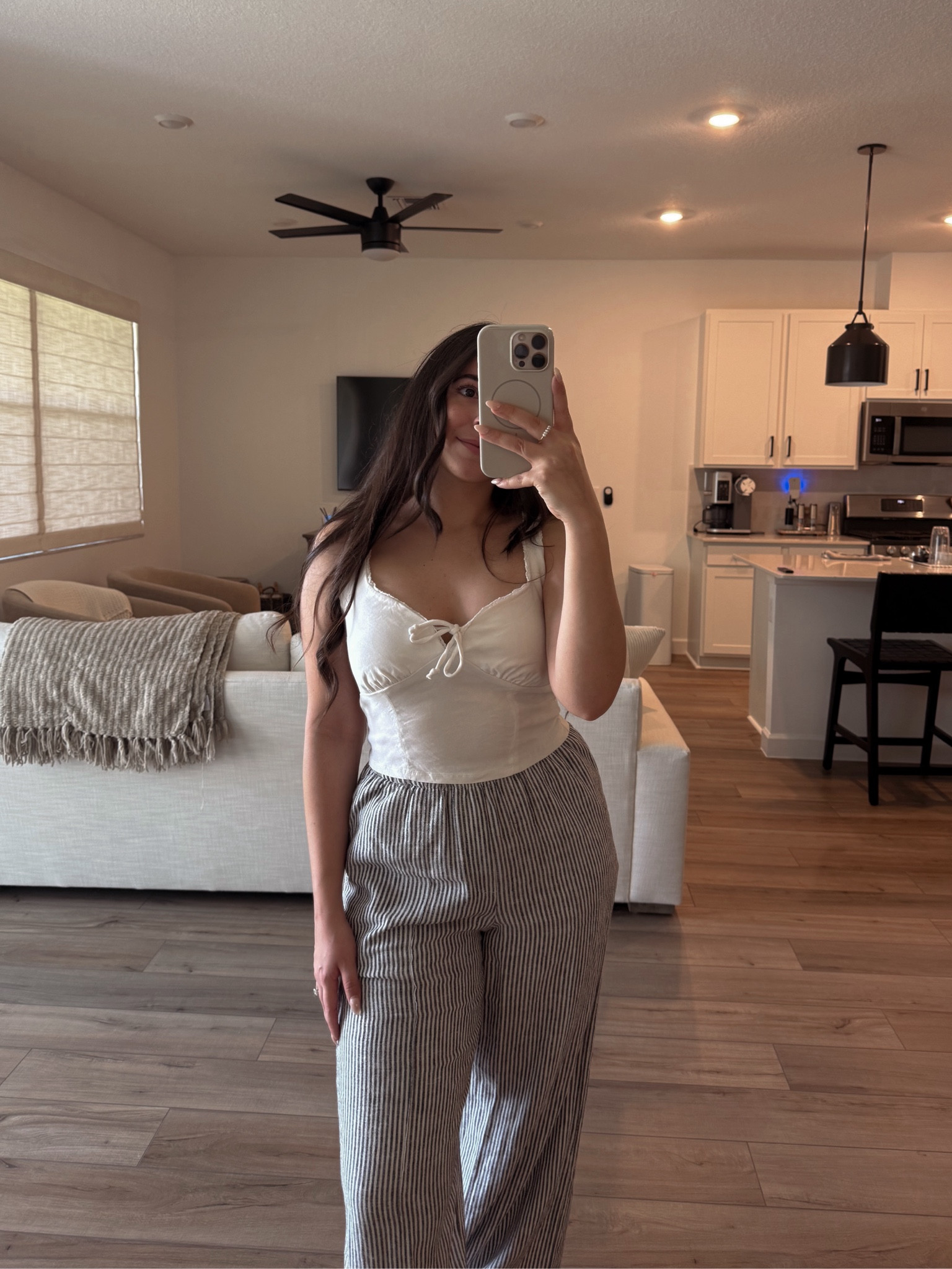 weekend outfit 🤍 shirt is the Women's Bow Lace Trim Corset Tank Top - Wild Fable™ at target 🫶🏻

#LTKMostLoved #LTKStyleTip #LTKBeauty