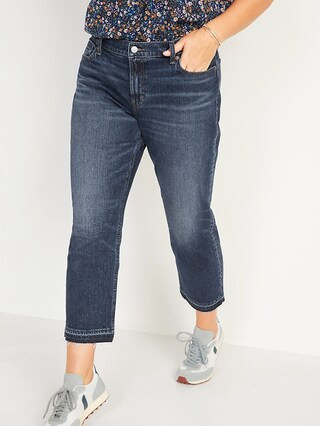 Mid-Rise Boyfriend Straight Cut-Off Jeans for Women | Old Navy (US)