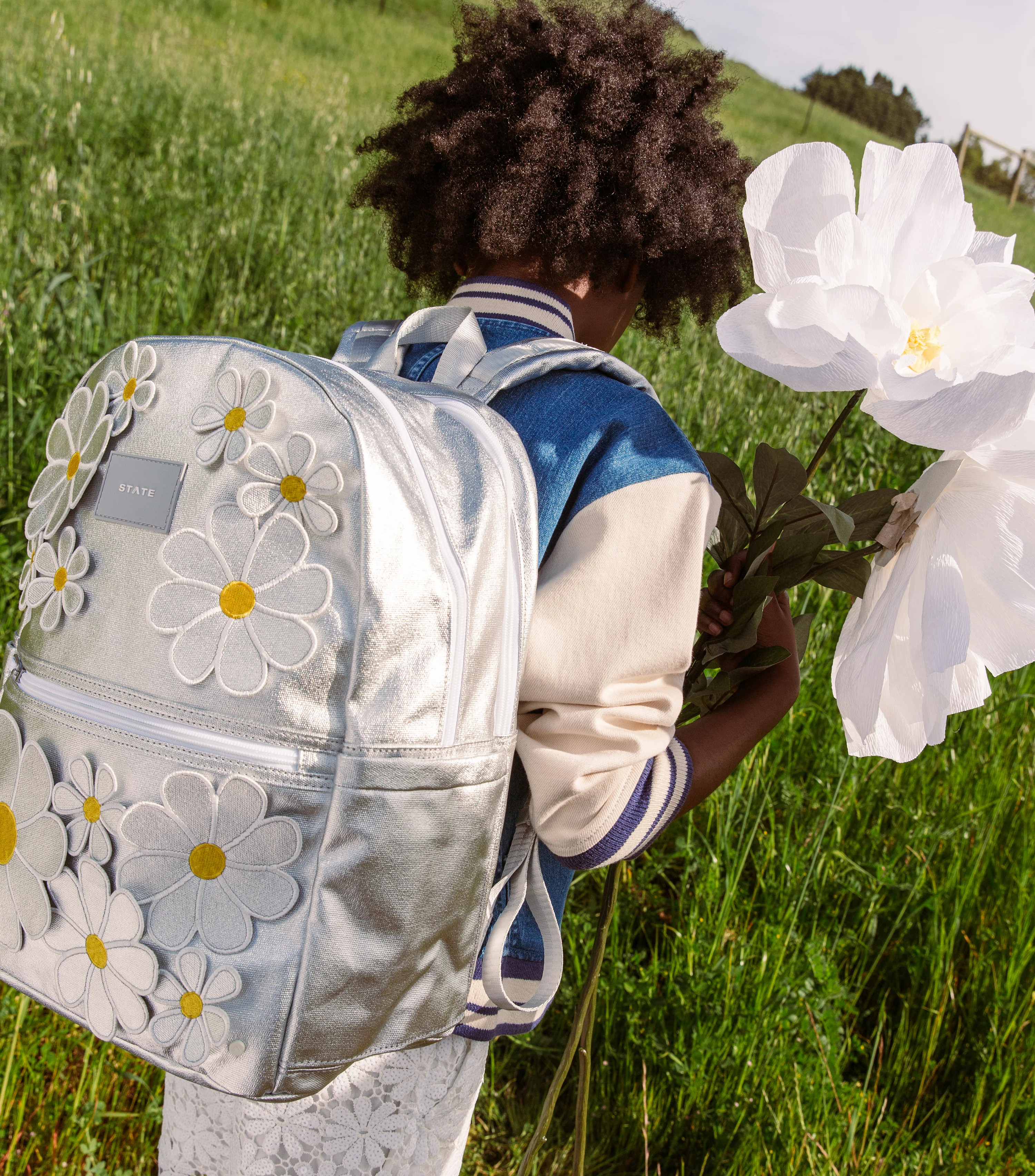 STATE Bags | Kane Kids Backpack 3D Daisies Metallic | STATE Bags