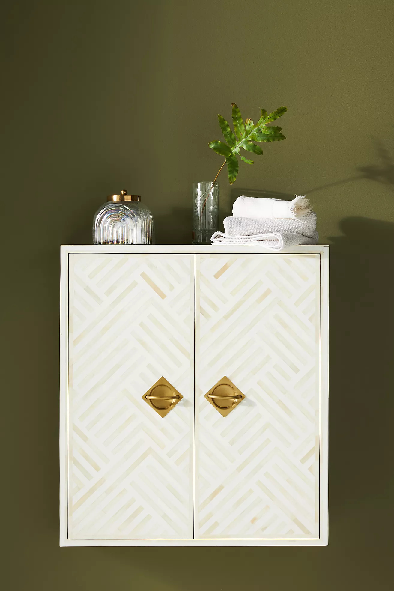 Optical Inlay Bath Cabinet | Anthropologie (US)