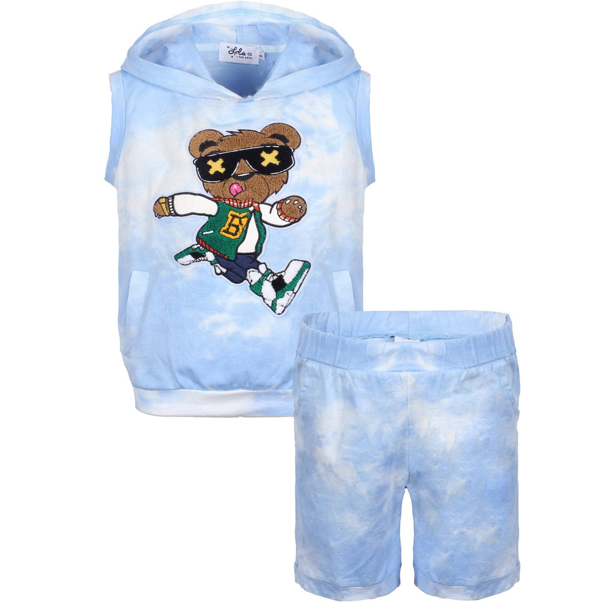 Varsity Bear Tie Dye Hoodie Set | Lola + The Boys