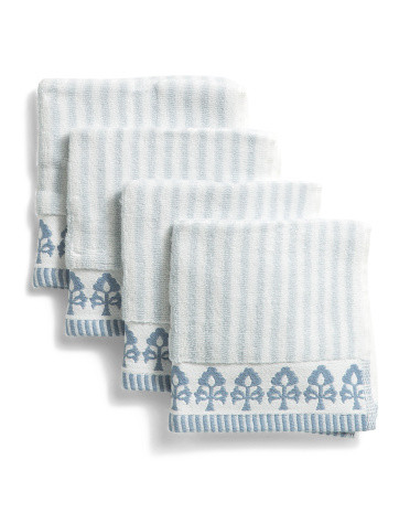 4pk Maisy Kate Striped Wash Cloths | TJ Maxx