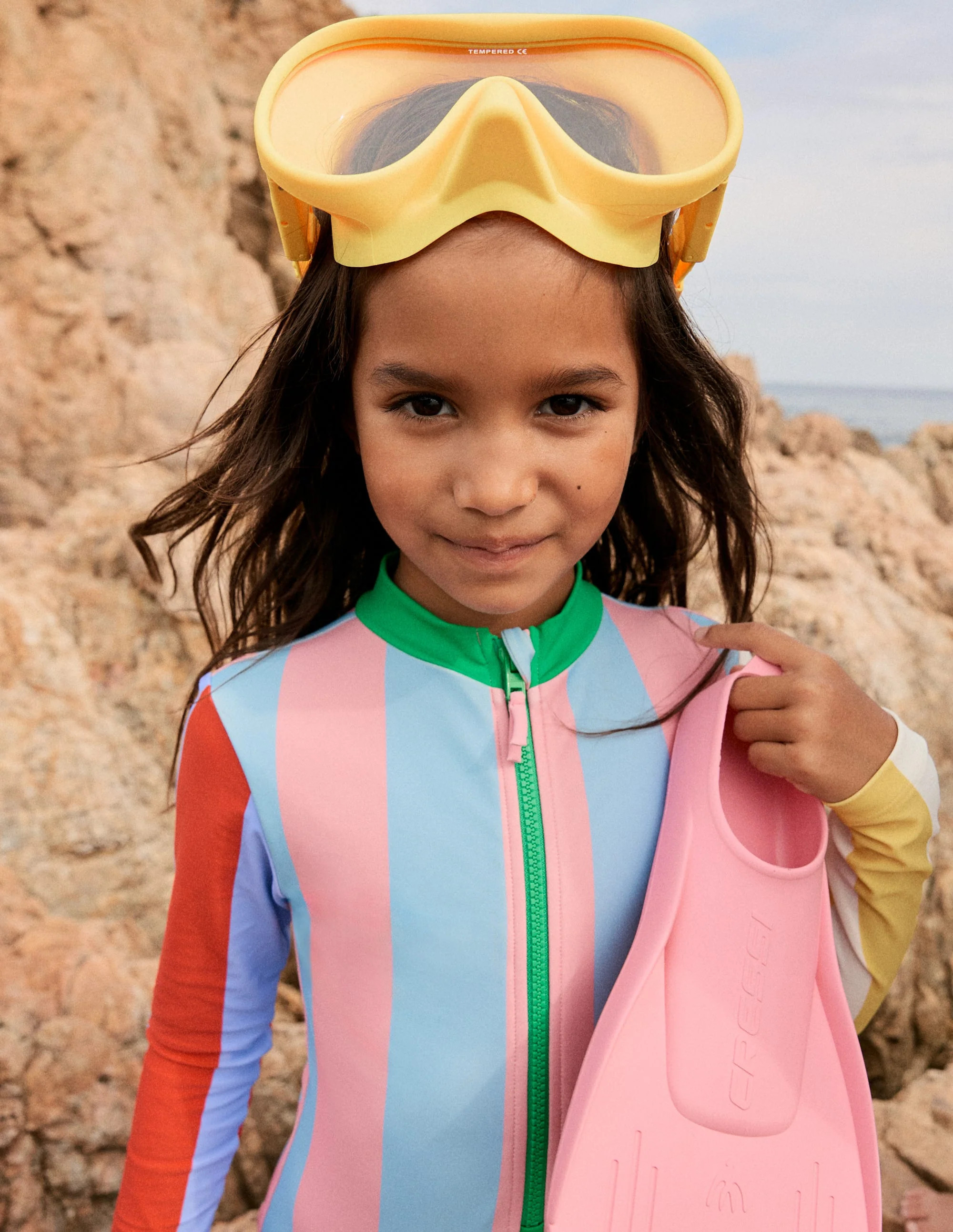Long-Sleeved Swimsuit-Hotpotch Stripe | Boden (US)