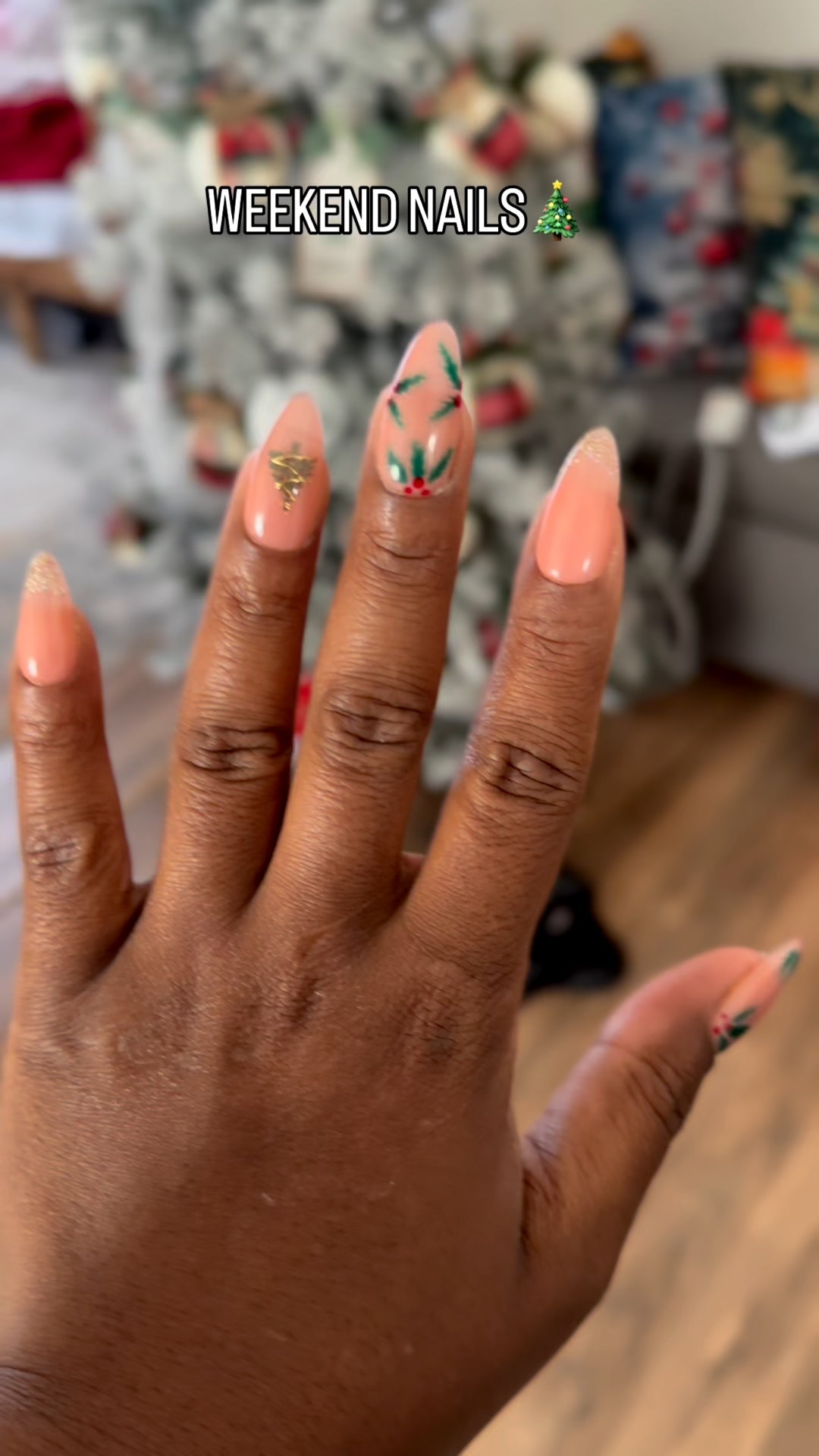 I LOVEEEEE doing my own nails and switching them up as much as I want — it’s honestly one of my favorite forms of self-care!!! 💅🏾✨

I’ve got a fun weekend planned AND I’m creating Thanksgiving content, so I wanted some very soft, quiet Christmas nails… and these are PERFECT for that cozy vibe.

But listen… I’m also shooting our family Christmas photos next week, so I KNOW I’m gonna need some BOLD, LOUD, over-the-top Christmas nails for that shoot 😂🎄

That’s exactly why I didn’t do a full gel set this time. I used my UV Light Glue Nails — they can last over 2 weeks, but they’re soooo much easier to remove when I’m ready to switch to my dramatic holiday nails in a few days!!

I ALWAYS link all my favorite nails, nail kits, gels, tools — everything I use — right to my LTK so you can shop all my nail looks anytime!

#NailsOfTheWeek #ChristmasNails #HolidayNails #DIYNails #GelNailsAtHome #UVGlueNails #NailAddict #LTKBeauty #LTKHoliday #LTKChristmas #MomLife #ContentCreatorLife #CozySeason

#LTKCyberWeek #LTKHoliday #LTKBeauty