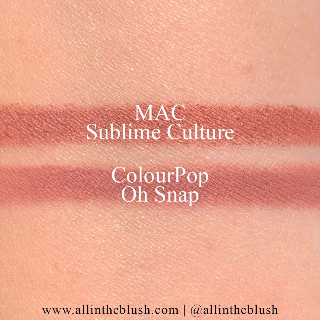 ColourPop alternative for MAC’s discontinued ‘Sublime Culture’ Lip Pencil: ColourPop ‘Oh Snap’ Lip Pencil (swatch comparisons)

#LTKBeauty #LTKgrwm #LTKSaleAlert