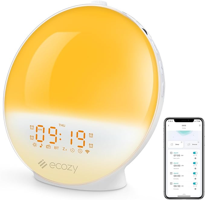 ecozy Sunrise Alarm Clock for Heavy Sleepers, Smart Wake Up Light with Sunrise/Sunset Simulation,... | Amazon (CA)