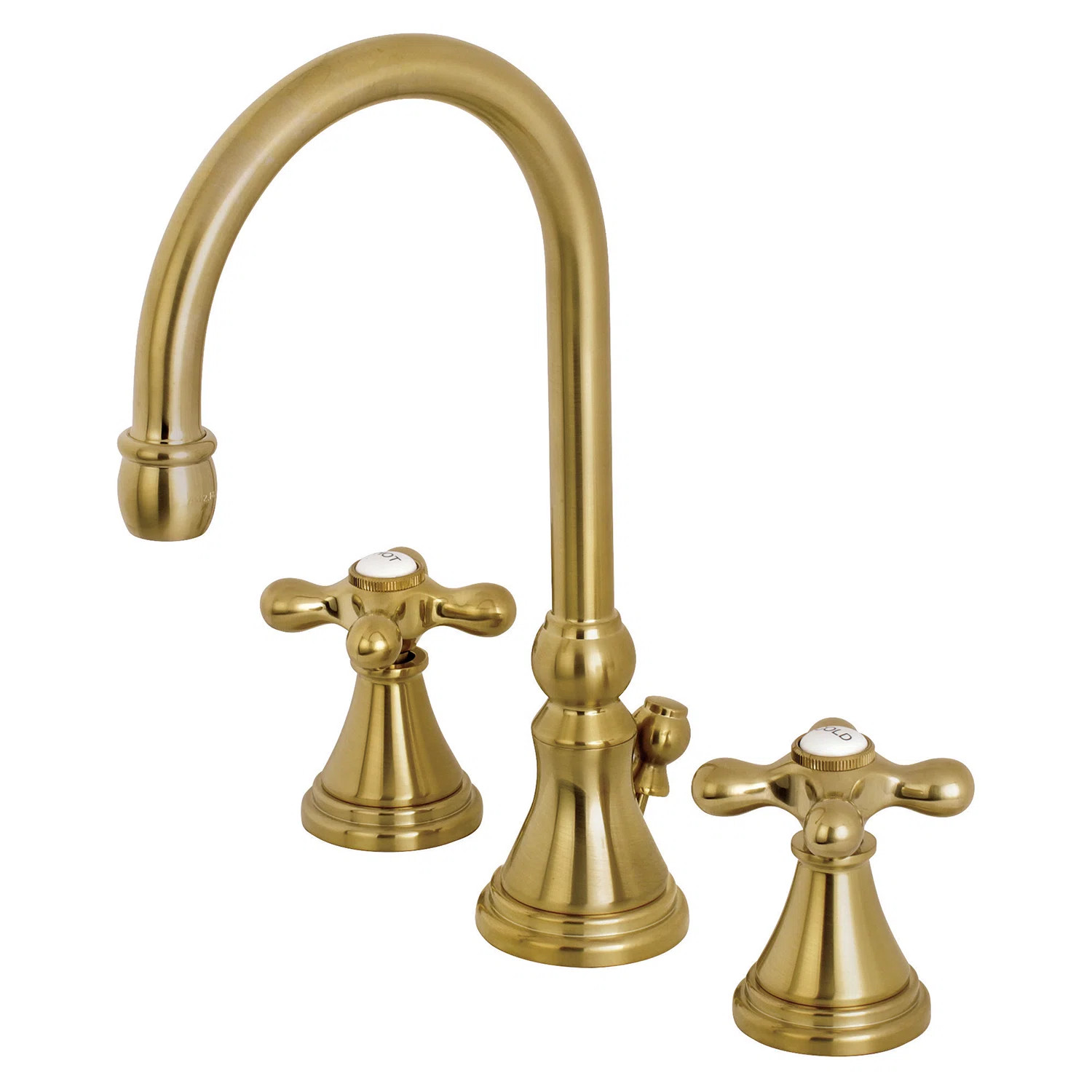 Kingston Brass Governor Two-Handle 3-Hole Deck Mount Widespread Bathroom Faucet with Brass Pop-Up... | Wayfair North America