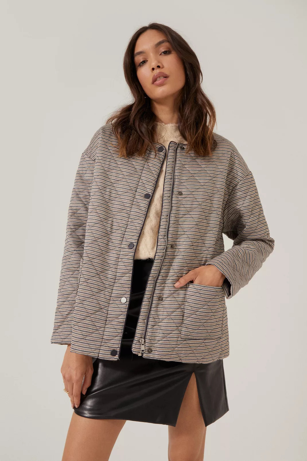Quilted Long Sleeve Liner Jacket | Nasty Gal (US)
