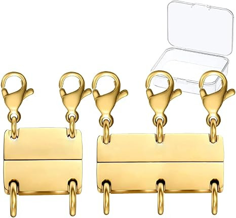 Clysoru Necklace Layering Clasps and Closures for Women Gold and Silver Multiple for Layered Sepa... | Amazon (US)