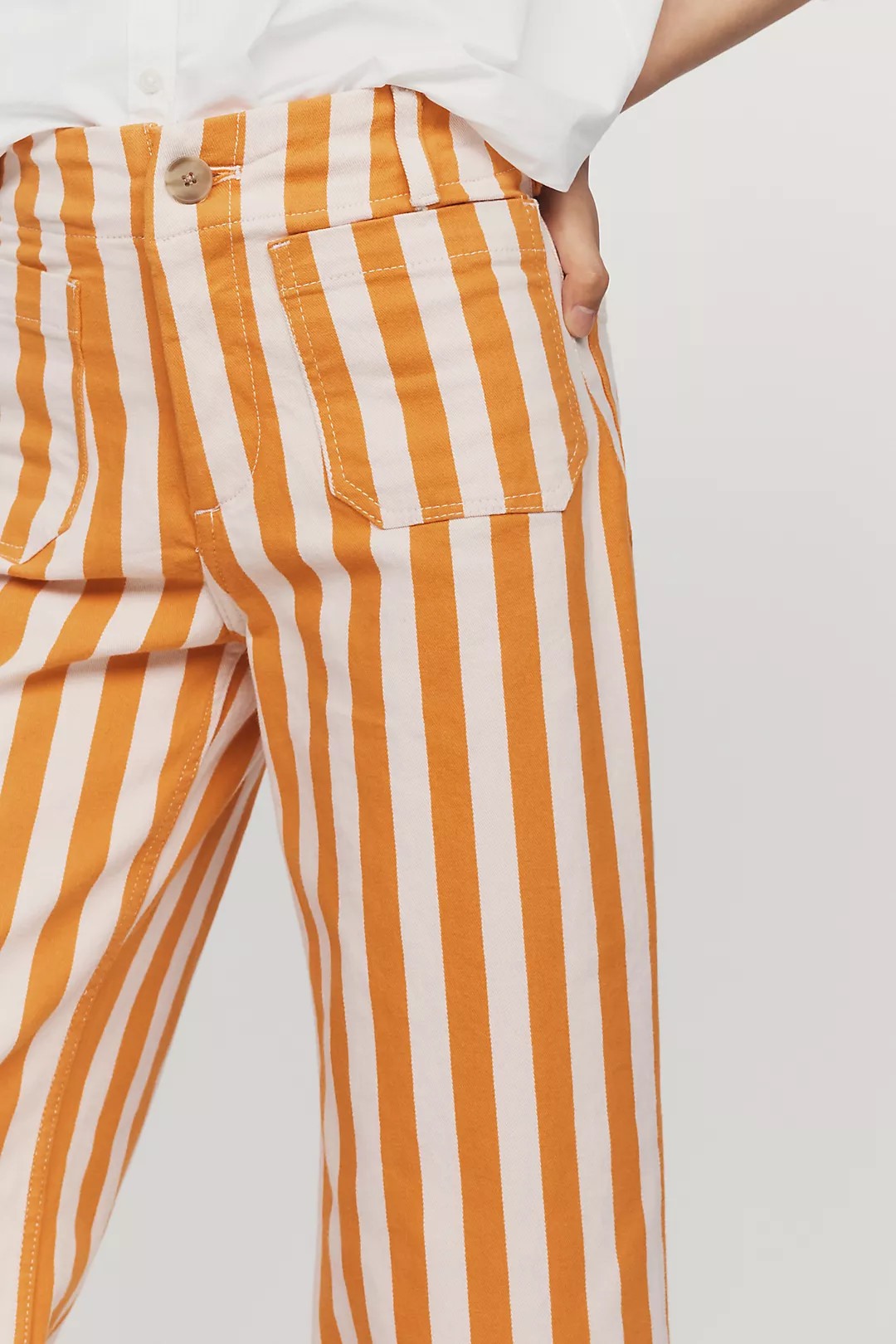 Maeve Colette Striped High-Rise Wide-Leg Full-Length Pants | Anthropologie (US)