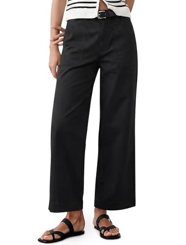 Eddoyee Cropped Pants for Women High Waisted Wide Leg | Amazon (US)