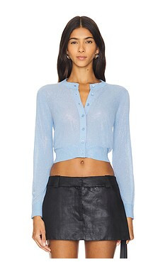 CÁRDIGAN DE CUELLO REDONDO CORTO MAINLINE CLEAR BEAD HOTFIX from Revolve.com | Revolve Clothing (Global)