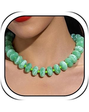 Chunky Beaded Necklace Boho Necklaces for Women Colorful Statement Necklaces Boho Western Jewelry... | Amazon (US)