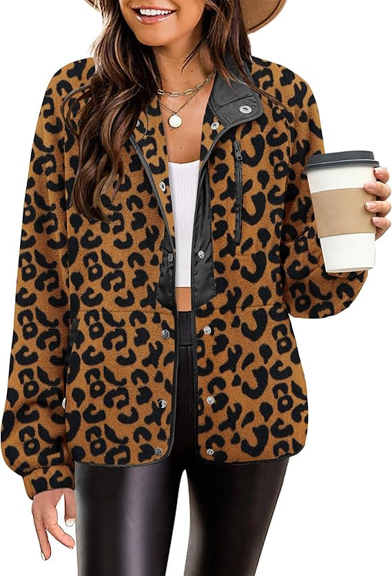 Zeagoo Women's Cozy Fleece Jacket Western Aztec Print Snap Button Down Coat with Pockets Casual W... | Amazon (US)