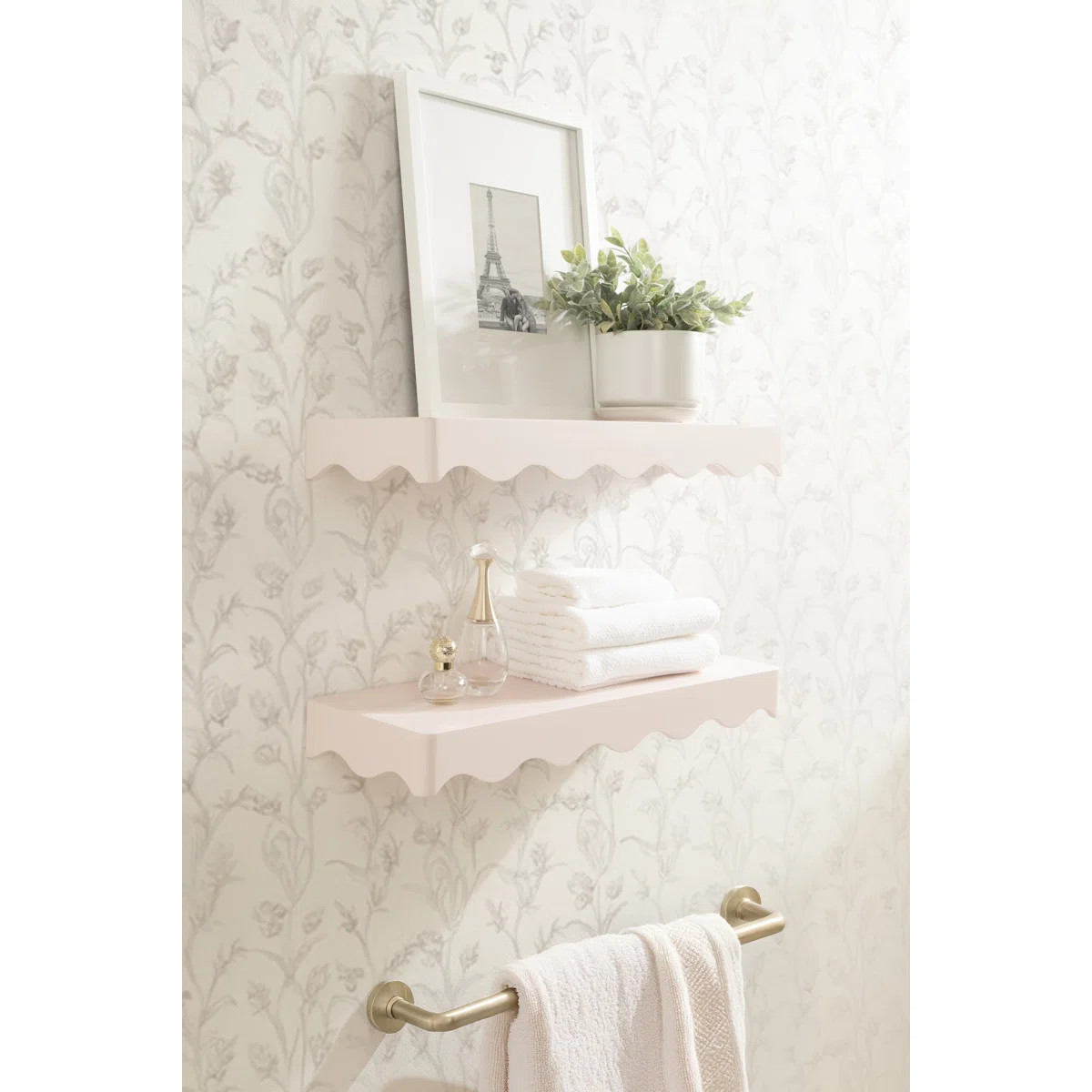 Maida Rectangle Two-Piece Wavy Floating Shelf Set for Use as Cute Nursery Bookshelves | Wayfair North America