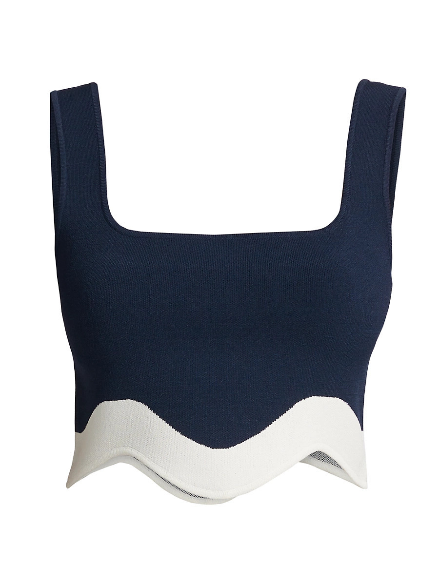 Women's Jonah Two-Tone Top - Ivory Navy - Size XS | Saks Fifth Avenue
