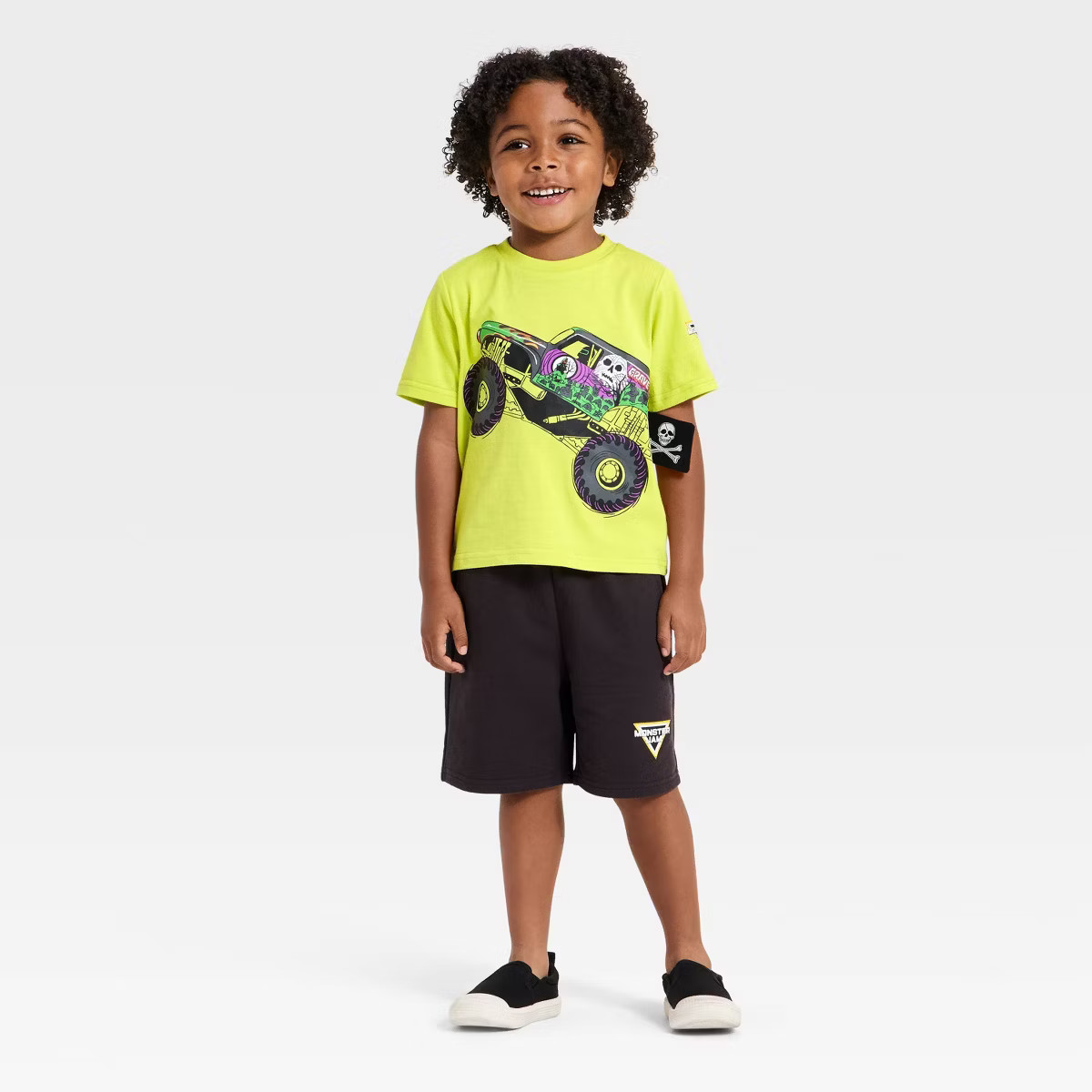 Toddler Boys' 2pc Monster Jam Grave Digger T-Shirt & Shorts Set - Green | Target
