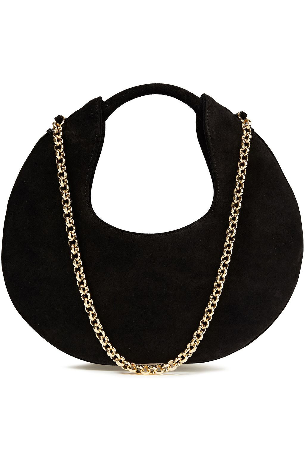Luna chain-trimmed suede shoulder bag | The Outnet (UK and Europe)