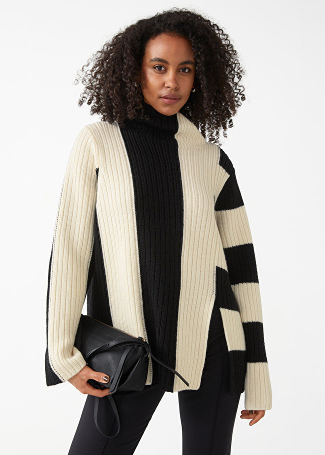 Slouchy Ribbed Mock Neck Sweater | & Other Stories US