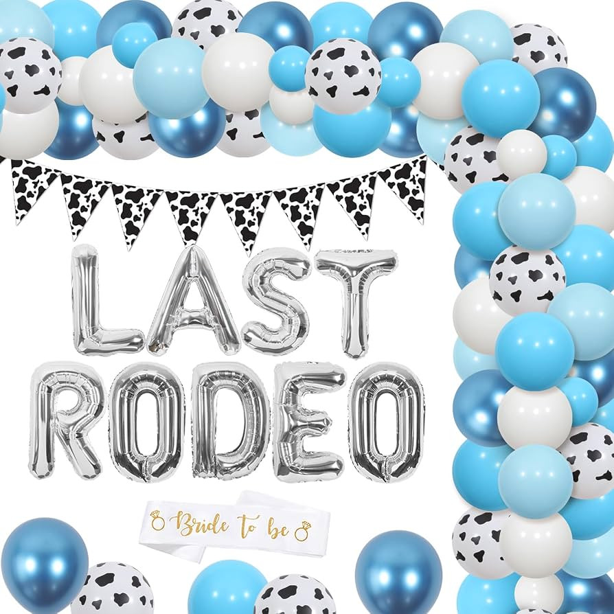 Last Rodeo Bachelorette Party Decor Blue Western Cowgirl Party Decor Disco Cowgirl Balloon Garlan... | Amazon (US)