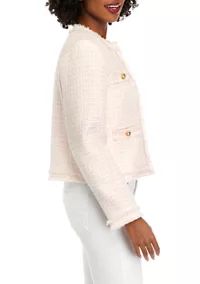Crown & Ivy™ Petite Tweed Crop Jacket | Belk