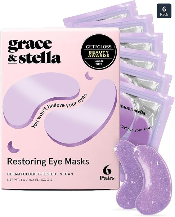 grace & stella Retinol Under Eye Patches for Puffy Eyes and Dark Circles, Restoring Gel Under Eye... | Amazon (US)