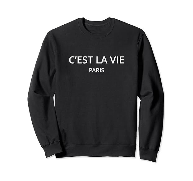 Paris Tees C'est la vie Paris Sweatshirt ,Blue ,Small | Amazon (US)