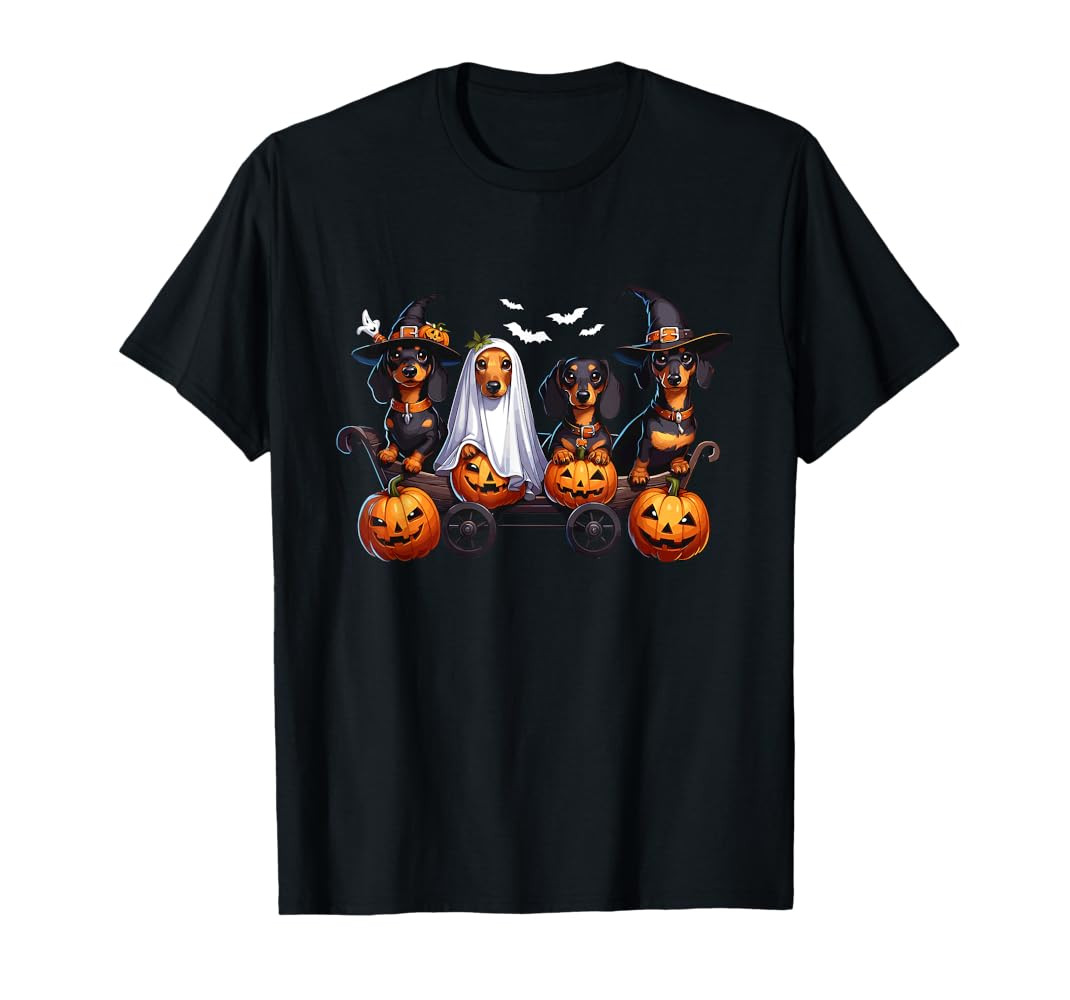 Dachshund Happy Halloweiner Funny Halloween Dogs Lover T-Shirt | Amazon (US)