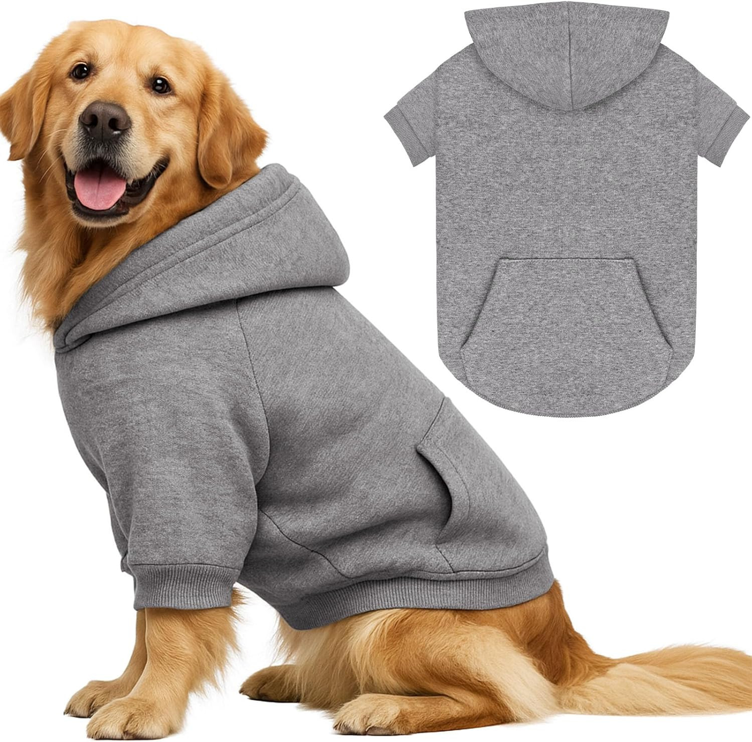 3XL Dog Sweaters for Large Dogs,Dog Hoodie,Cozy Fleece Interior Sweatshirt with Hood & Pocket,Lea... | Amazon (US)