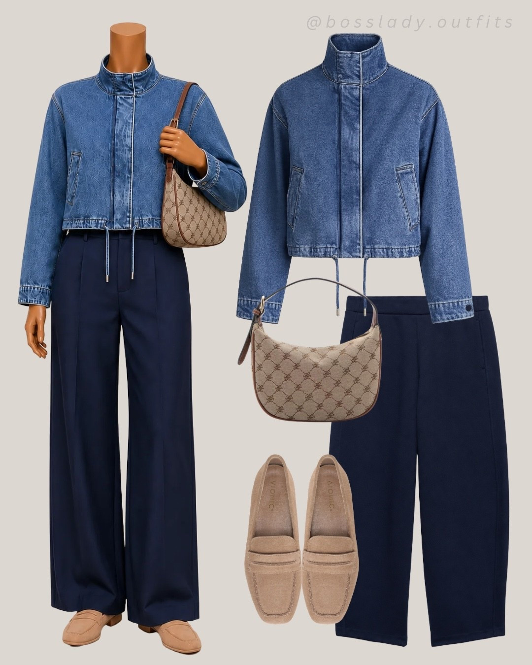 This denim jacket moment is everything for fall

Tags: denim jacket, navy wide leg pants, tan suede loafers, monogram shoulder bag, fall outfit idea, casual outfit inspo, airport outfit, travel outfit, everyday outfit, simple outfit inspo