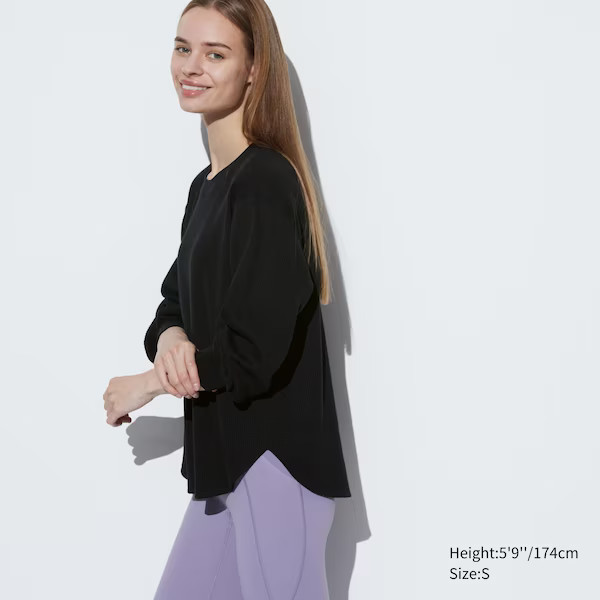 Waffle Crew Neck Long-Sleeve T-Shirt | UNIQLO (US)