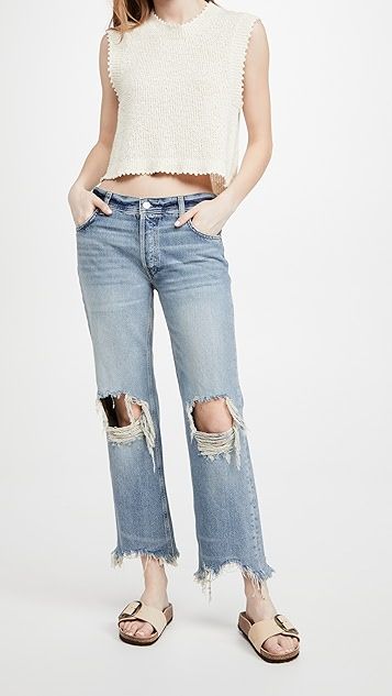 Maggie Mid Rise Straight Jeans | Shopbop