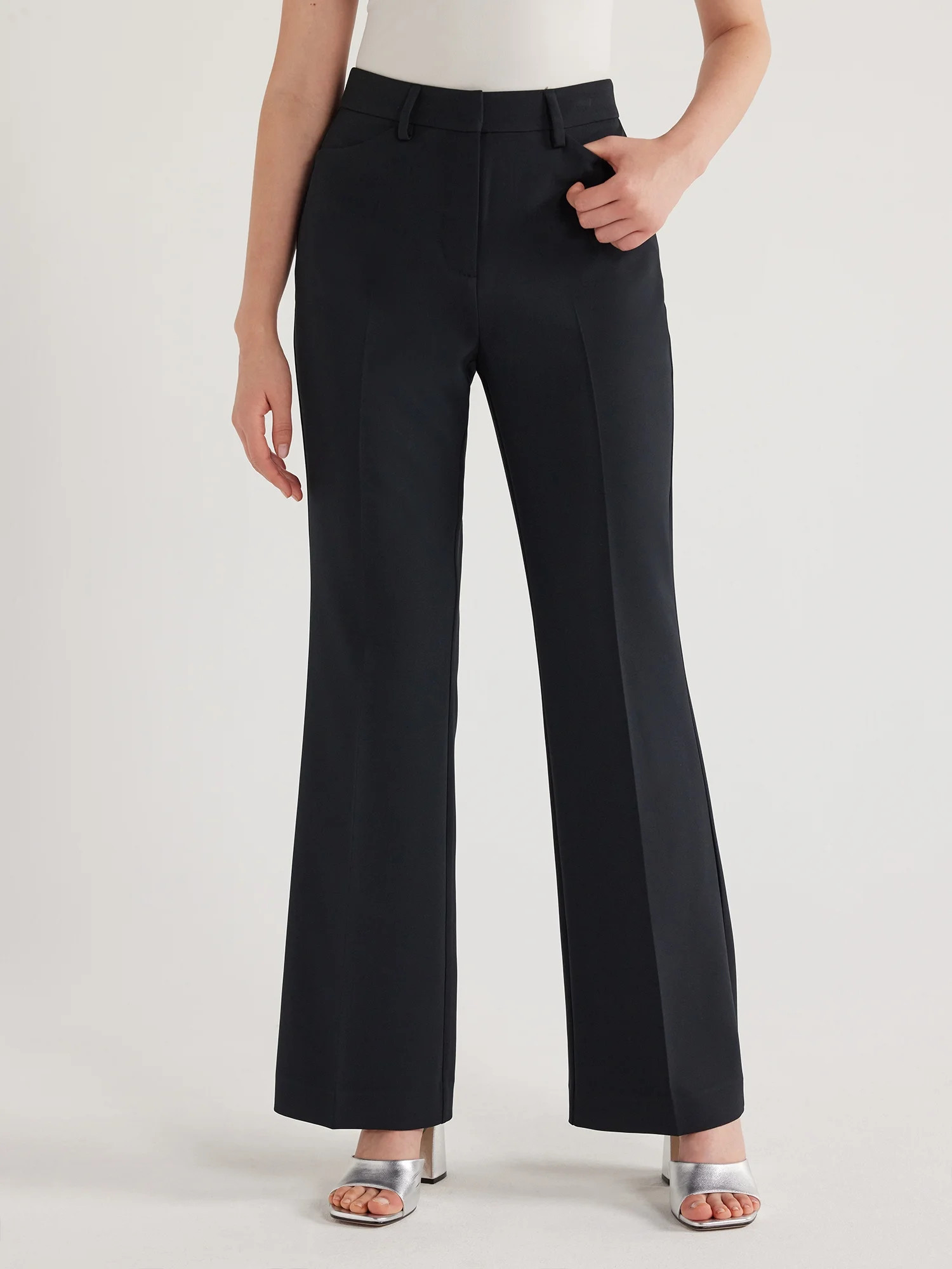 Scoop Women's High Waisted Bootcut Trouser Suit Pants, 32" Inseam, Sizes 0-18 | Walmart (US)