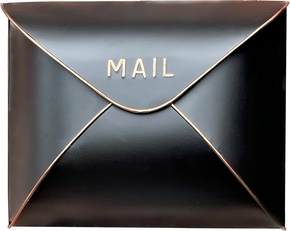 NACH Envelope Wall Mounted Metal Mailbox, Maximum Rust Protection, Black and Copper, Wall Mount M... | Amazon (US)