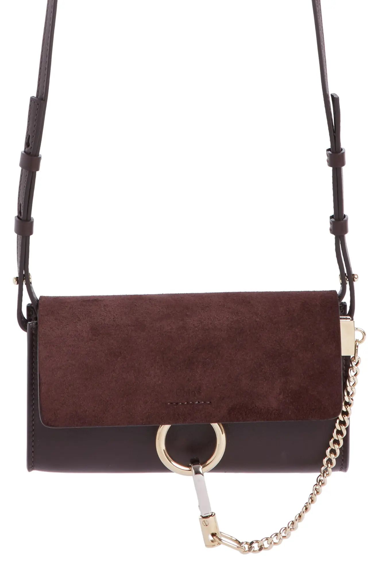 Mini Faye Suede & Leather Wallet on a Chain | Nordstrom