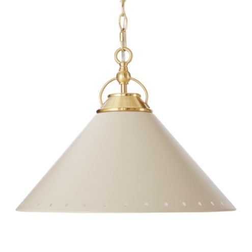 Ada Enamel Pendant with Brass Fittings & Punched Detail for Kitchen & Entryway | Ballard Designs, Inc.