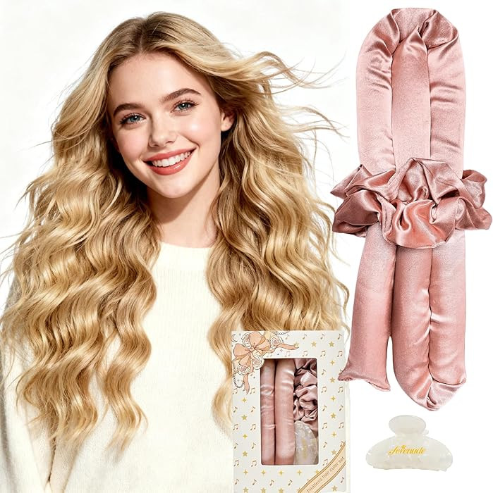 Serenade Satin Heatless Curls Overnight for Long Hair, Heatless Hair curler Set for Women and Gir... | Amazon (US)