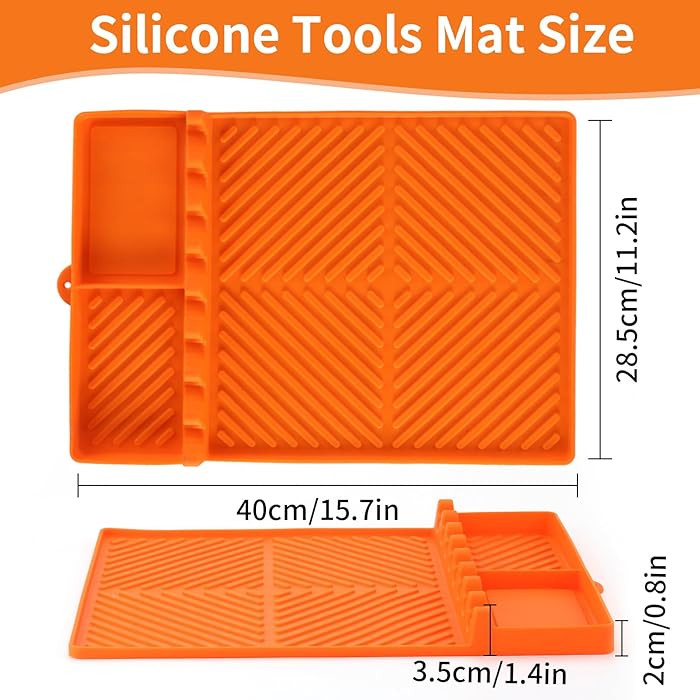 Silicone Griddle Tools Mat for Blackstone Weber Traeger Pit Boss - Side Shelf Spatula Mat with Dr... | Amazon (US)