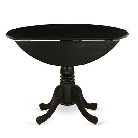 Silvas 42'' Extendable Drop Leaf Acacia Solid Wood Pedestal Dining Table | Wayfair North America