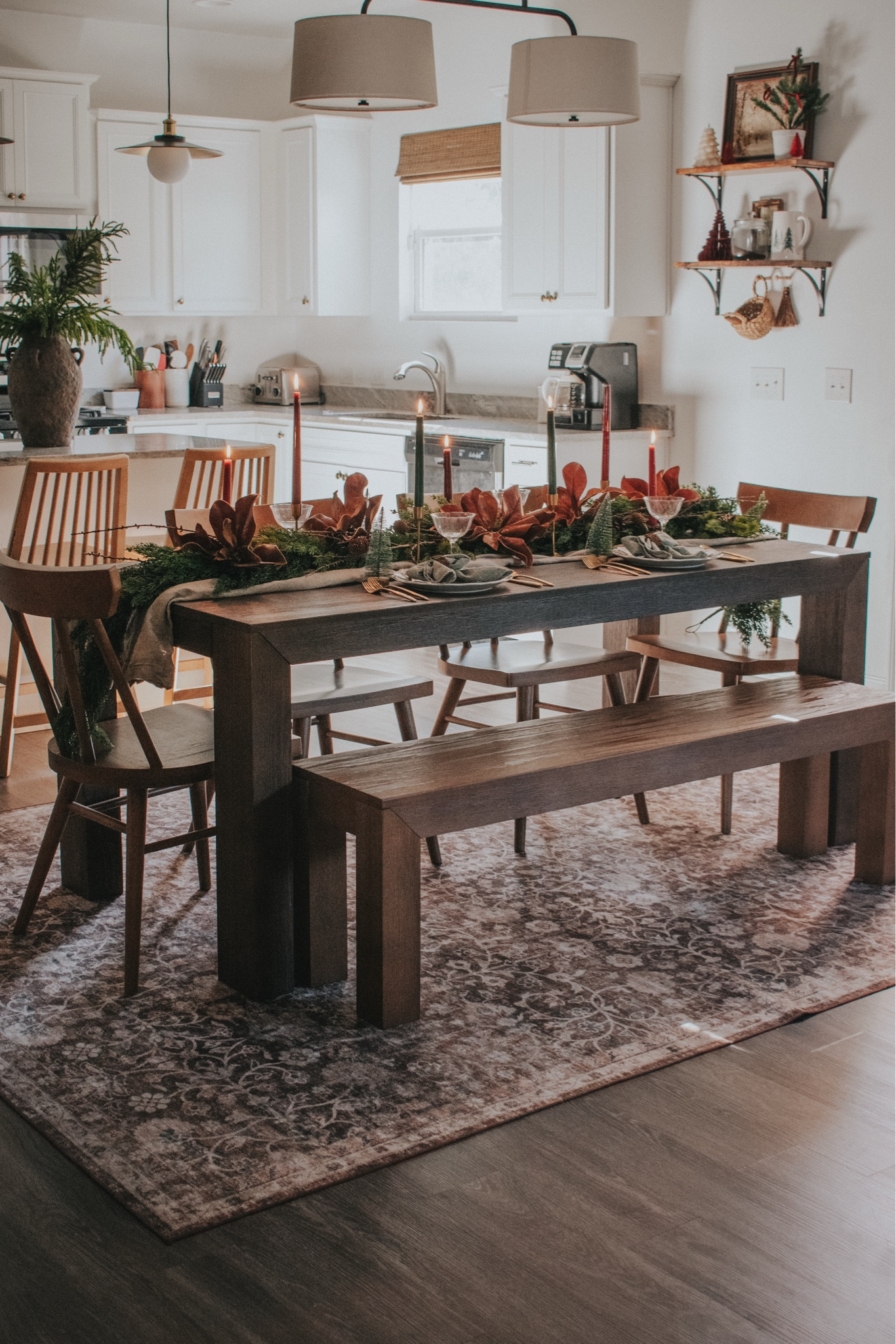 Holiday table setting. Christmas tablescape. Christmas table setting. Afloral garland  

#LTKHoliday #LTKSeasonal #LTKHome