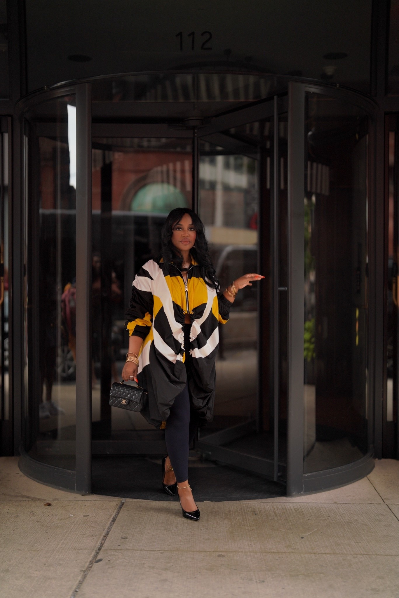 This oversized statement windbreaker gives the whole look that elevated athleisure feel I love. I paired it with sleek black leggings, pointed-toe heels + a quilted bag to dress it up. Perfect for Fashion Week, brunch, travel days or anytime you want your sporty pieces to feel a little more fashion-forward. 😮‍💨✨Wearing a small in the windbreaker @AKIRA

#LTKootd #LTKgrwm #LTKPetite