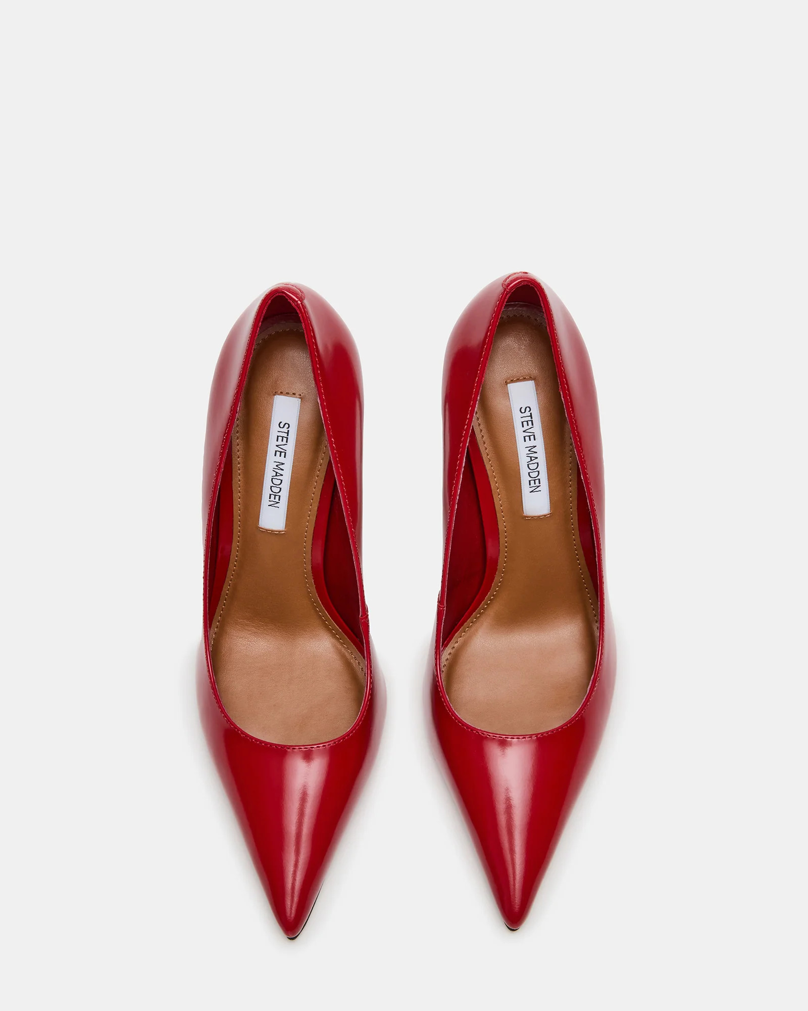 NOIR Red Leather Pointed-Toe Stiletto Pump Women's Heels | Steve Madden (US)