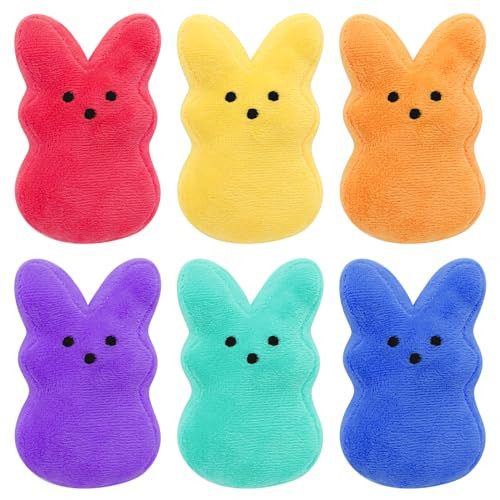 RLXGCZ 6pcs Easter Bunny Plush Toys Decorations Cute Animal Bunny Stuffed Doll Easter Basket Stuffers Gift for Girls Boys | Amazon (US)