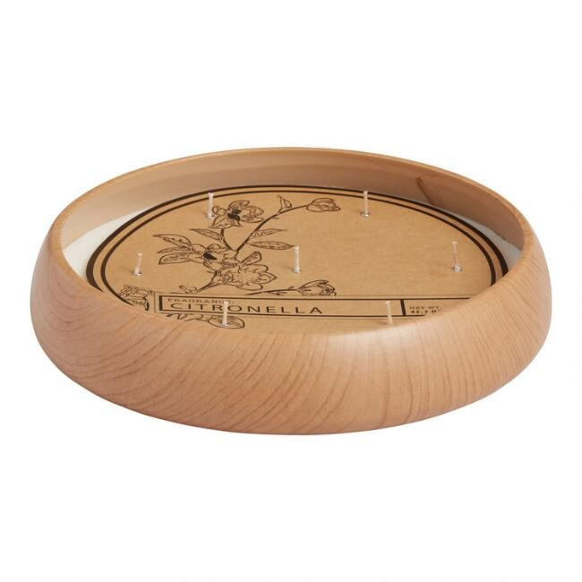 Faux Wood 6 Wick Citronella Candle | World Market