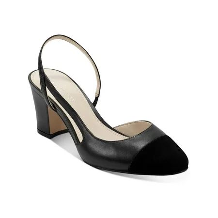 Marc Fisher Womens Laynie Leather Pointed Toe Block Heels Black 10 Medium (B M) | Walmart (US)