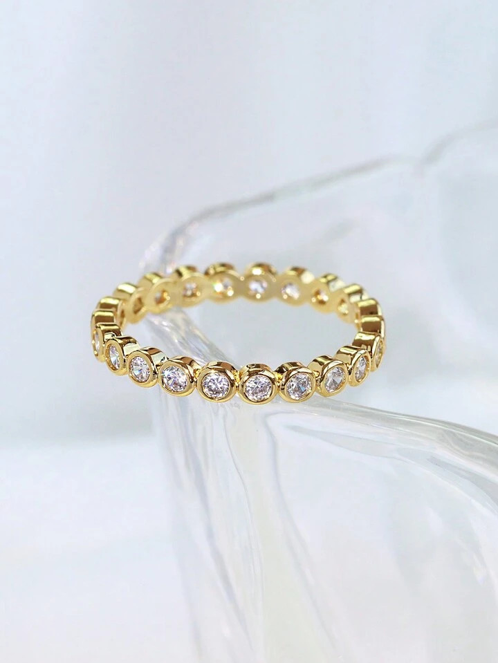 Charm-In 1pc Cubic Zirconia Decor Ring Copper Jewelry | SHEIN